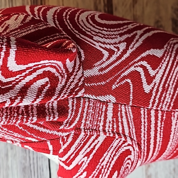ZARA RED & WHITE MARBLED LONG SLEEVE SWEETHEART NECK BODYCON MINI DRESS - Picture 7 of 11